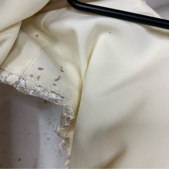 Badgley Mischka Lace And Tweed Gold Metallic Dress Size 8 - Picture 11 of 16